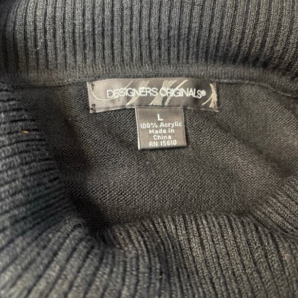 Designers Original Black Cowl Neck Sweater with Bell Sleeves Size Large - Picture 4 of 4